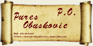 Pureš Obušković vizit kartica